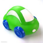 Photo green-and-blue plastic toy car