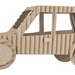 Photo of toy car made of corrugated cardboard