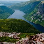 Photo showing river from top of mountain of Gros Morne National Park