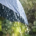 Photo of umbrella in rain