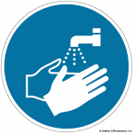 Icon indicating person washing hands