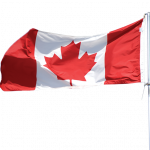 Photo of Canadian flag blowing in wind